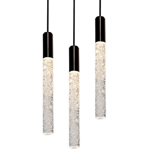 Magic LED 12 inch Black Multi-Light Pendant Ceiling Light in 3, Round