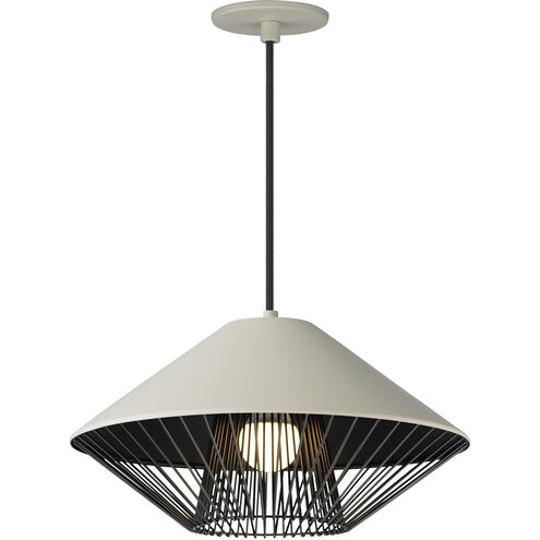 Phoenix LED 15.5 inch Gray with Black Single Pendant Ceiling Light in Gray and Black