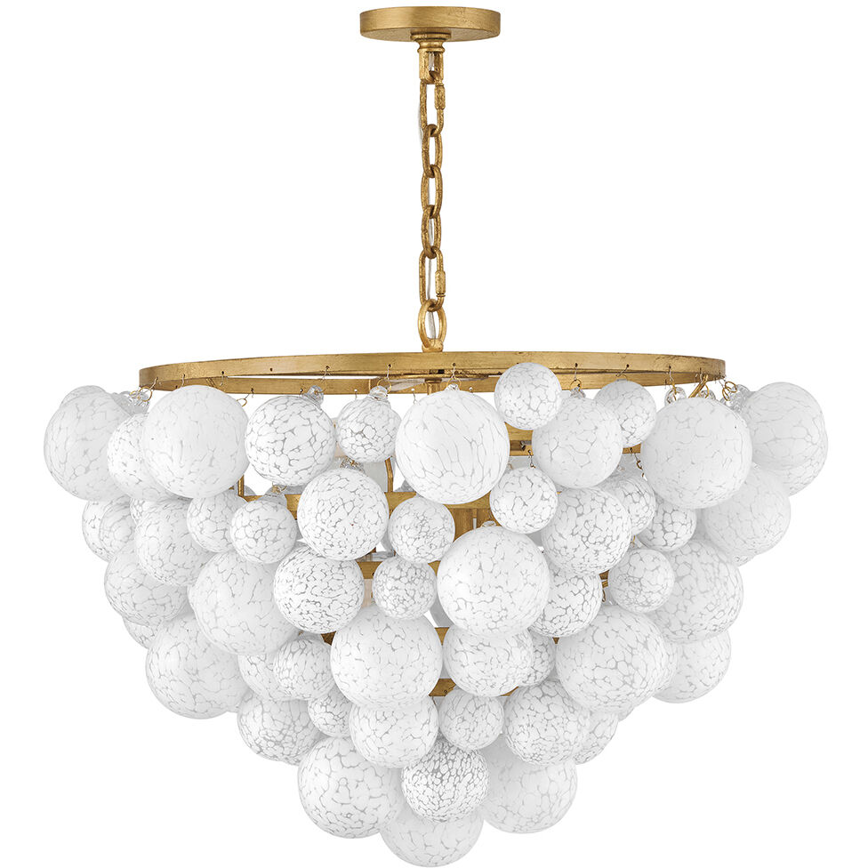 Marabel 6 Light 30.5 inch Distressed Brass Chandelier Ceiling Light