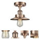 Edison 1 Light 8 inch Antique Copper Semi-Flush Mount Ceiling Light