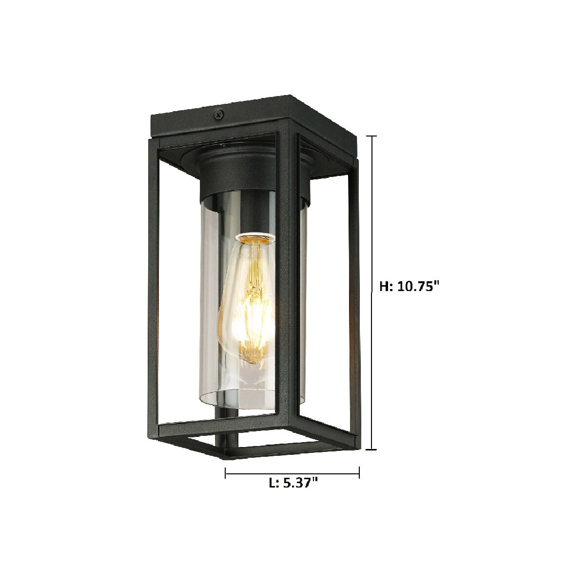 Walker Hill 1 Light 5.37 inch Matte Black Outdoor Flush Mount