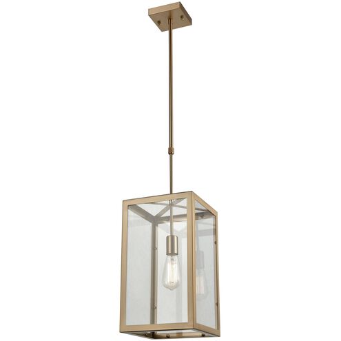 Parameters 1 Light 10 inch Satin Brass with Clear Chandelier Ceiling Light