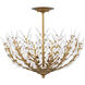 Magnum 4 Light 22.5 inch Brass/White Semi-Flush Mount Ceiling Light