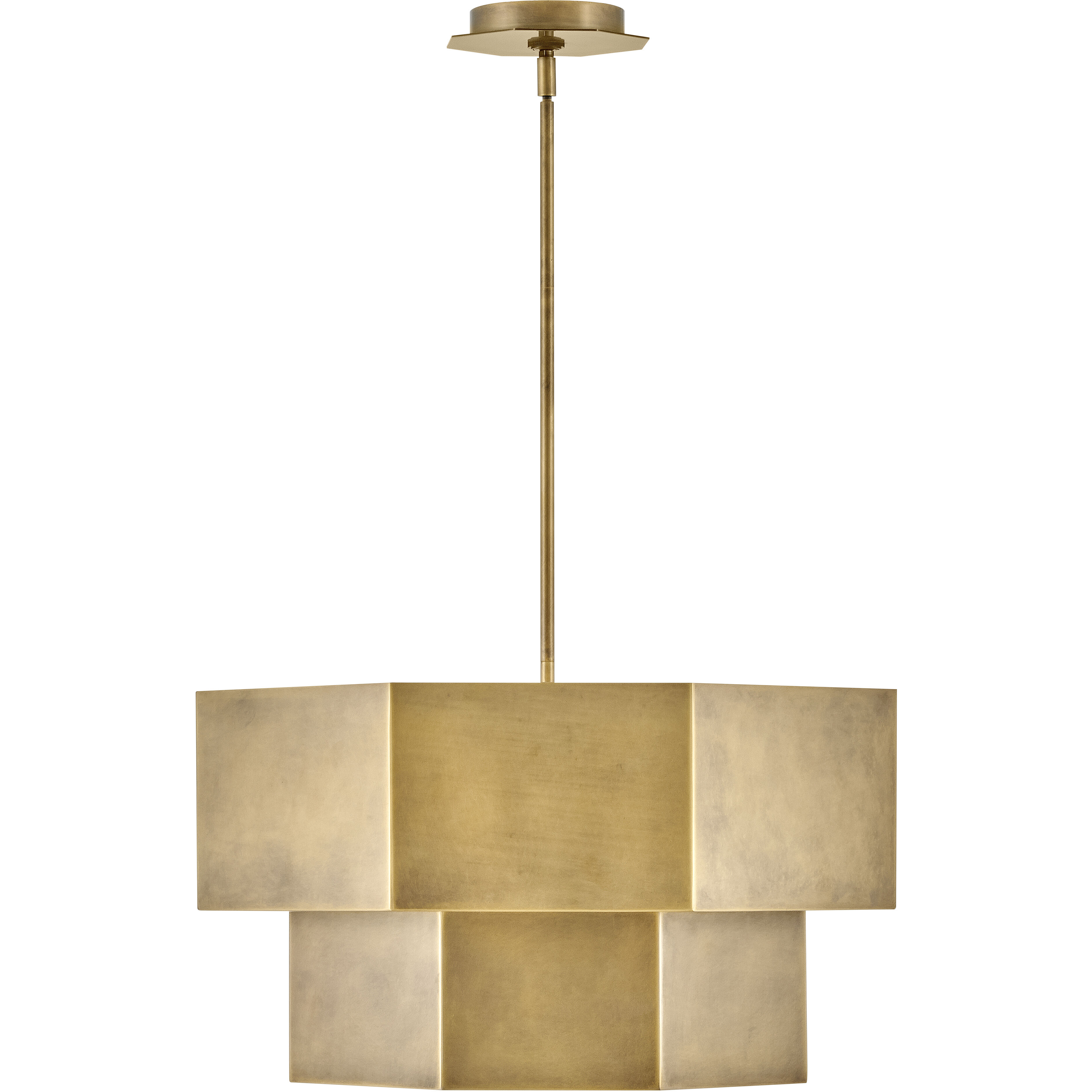 Facet 7 Light 22.25 inch Heritage Brass Chandelier Ceiling Light