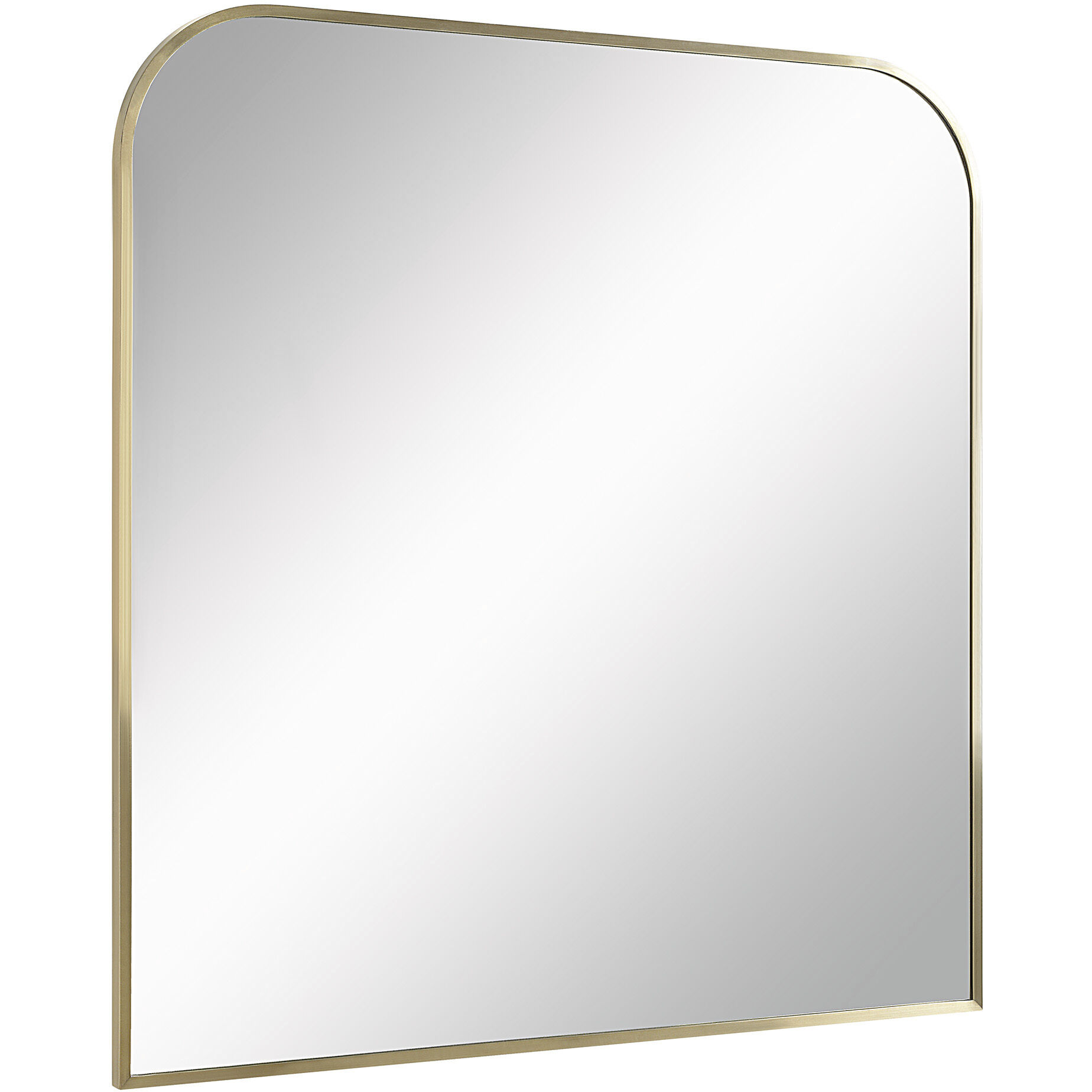 Joan 40 X 38 inch Clear and Antique Brushed Brass Wall Mirror
