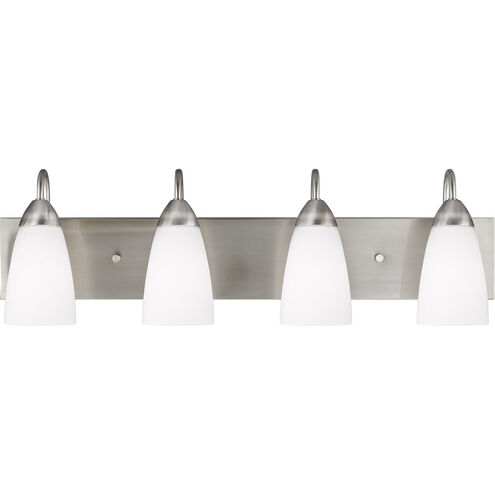Seville 4 Light 28.38 inch Brushed Nickel Wall Bath Fixture Wall Light