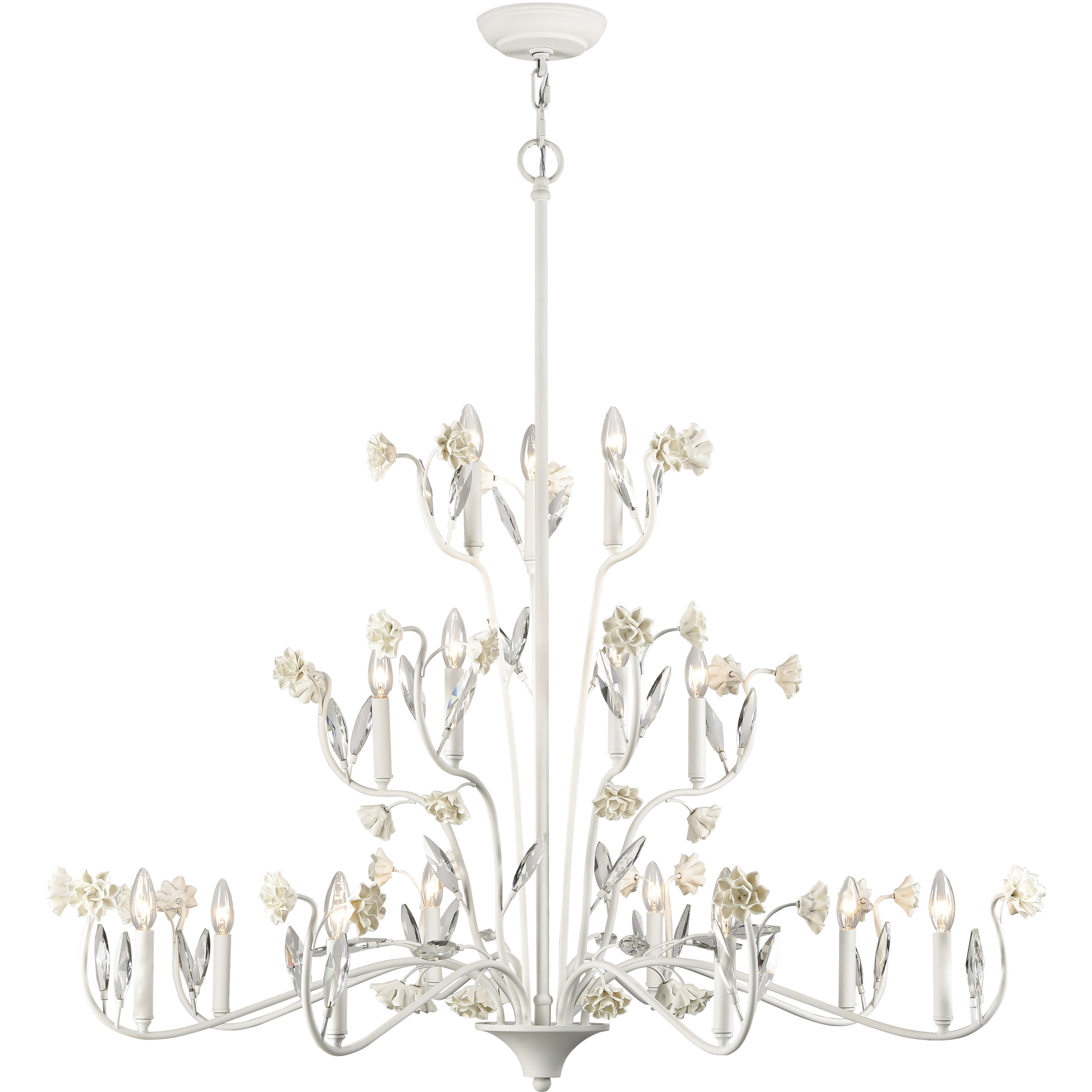 Adelaide 15 Light 49 inch Textured White Chandelier Ceiling Light