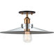 Bulstrode's Workshop 1 Light 14 inch Aged Gold Brass Flush Mount Ceiling Light in Aged Gold Brass and Chrome