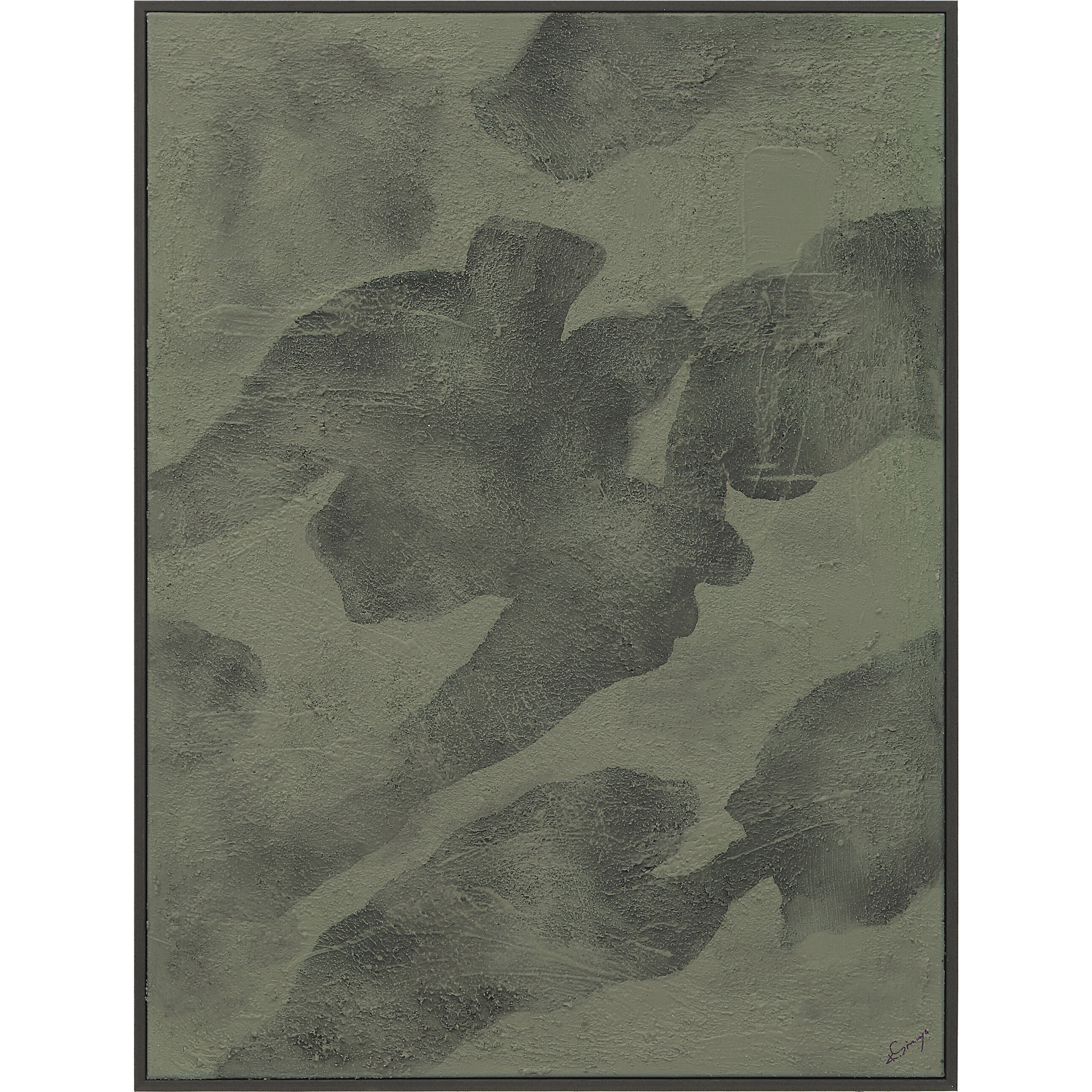 Olivea Multicolor and Charcoal Canvas Art