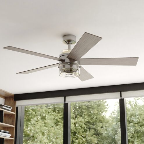 Ashford 52 inch Brushed Nickel with Black-Weathered Gray Blades Ceiling Fan