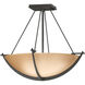 Compass 3 Light 18.1 inch Natural Iron Semi-Flush Ceiling Light in Sand, Small