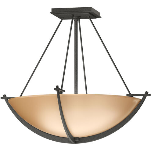 Compass 3 Light 18.1 inch Natural Iron Semi-Flush Ceiling Light in Sand, Small