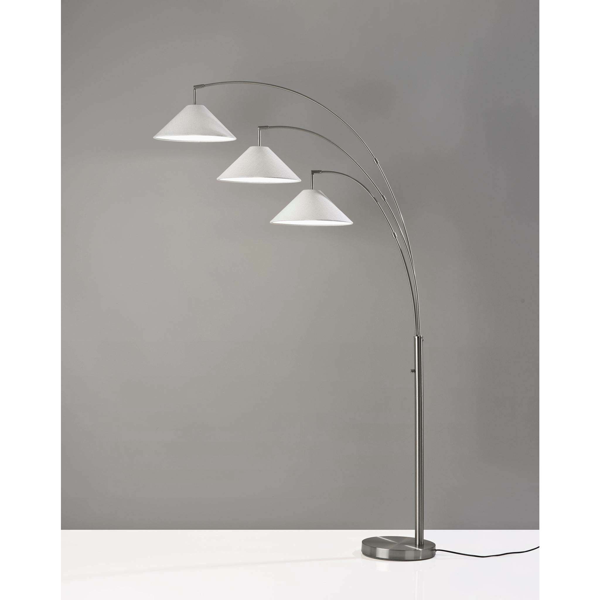 Braxton 86 inch 60.00 watt Brushed Steel Arc Floor Lamp Portable Light