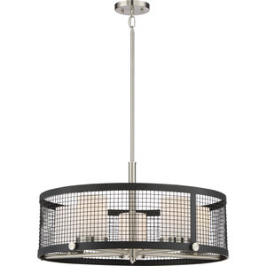 Pratt 5 Light 26 inch Black and Brushed Nickel Accents Pendant Ceiling Light