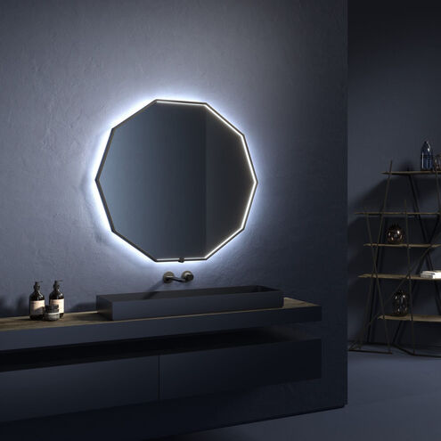 Deca 30 X 30 inch Black LED Lighted Mirror, Vanita by Oxygen