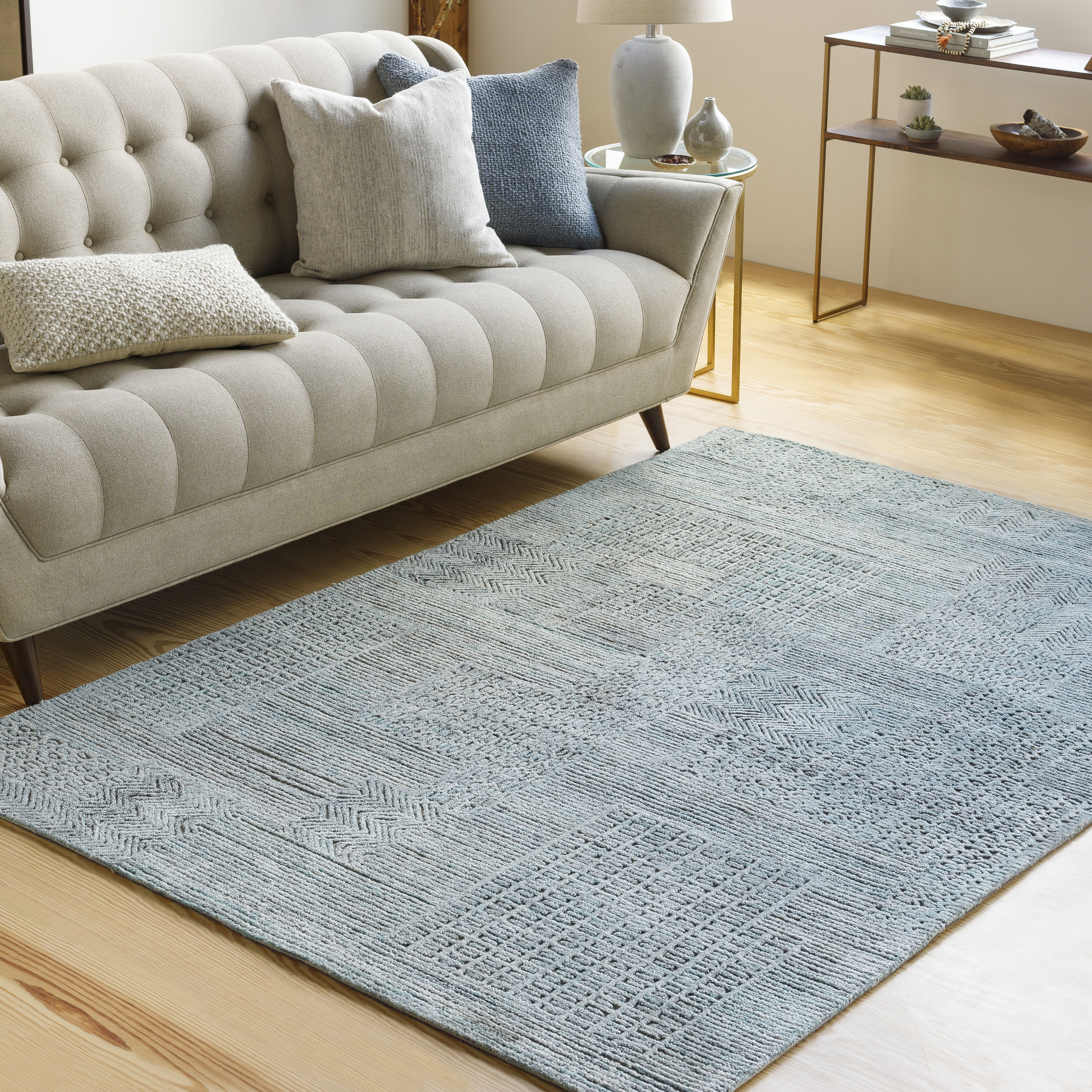 Rosario 90 X 60 inch Denim Rug in 5 x 8, Rectangle