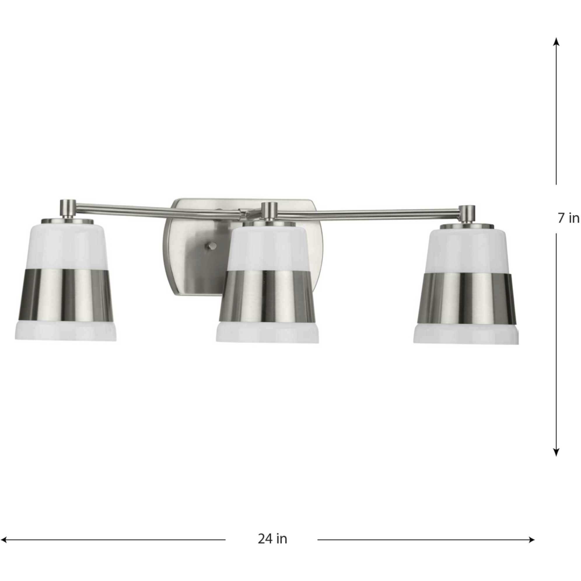 Haven 3 Light 24 inch Brushed Nickel Bath Light Wall Light