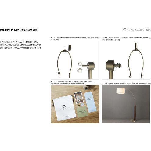 Melmar 80 inch 100.00 watt Walnut and Weathered Brass with Black Arc Floor Lamp Portable Light