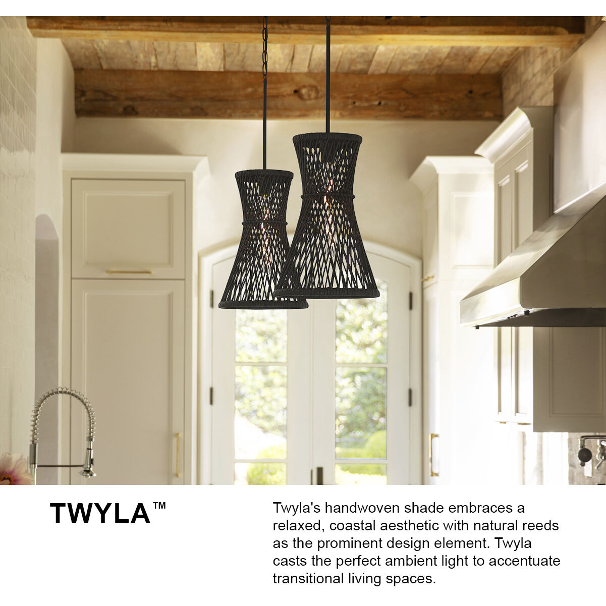 Twyla 12 inch Black Indoor Pendant Ceiling Light