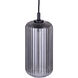Malek 1 Light 5.88 inch Matte Black Corded Pendant Ceiling Light in Smoked Ribbed Glass