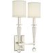 Paxton 2 Light 11.5 inch Polished Nickel Sconce Wall Light