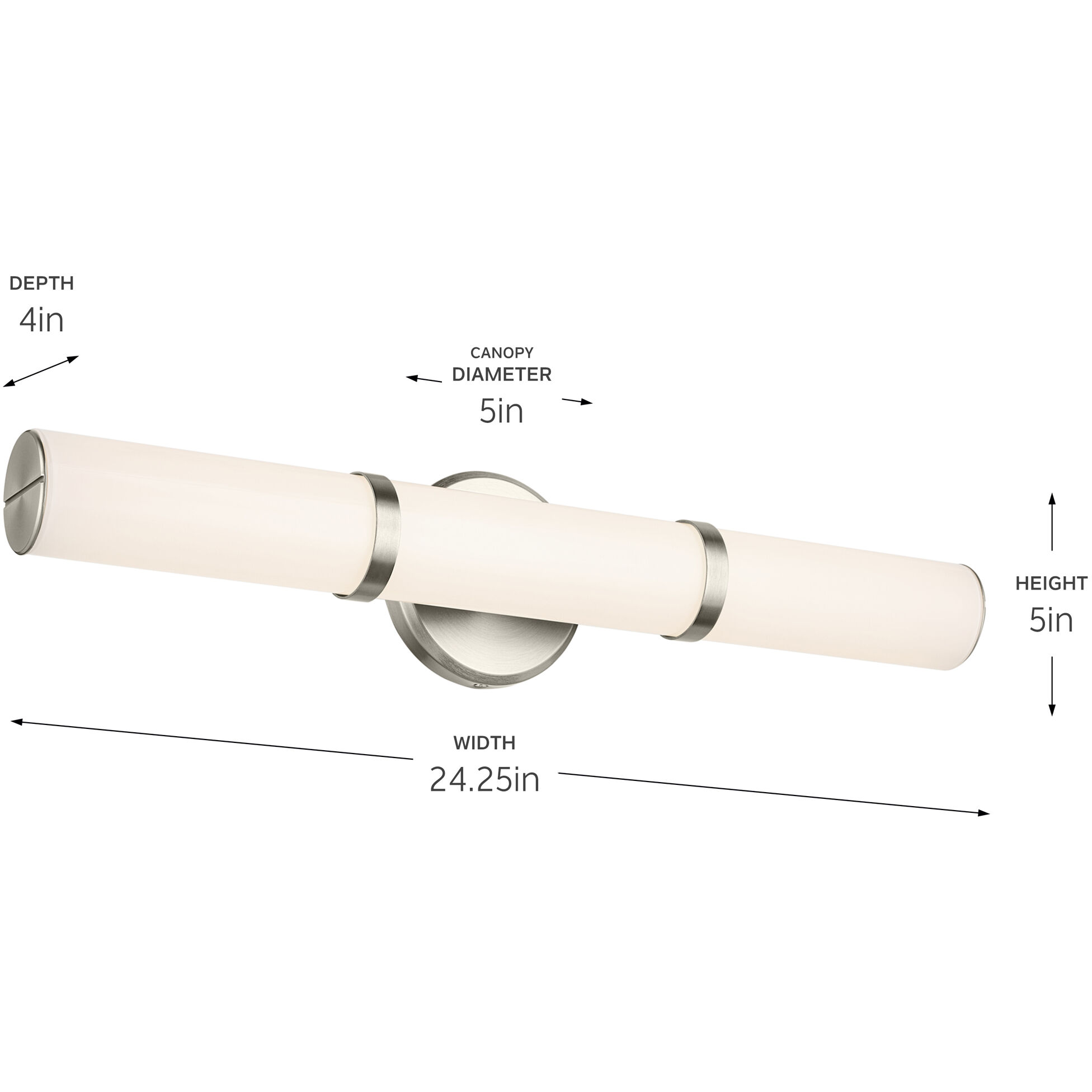 Rosh LED 24.25 inch Brushed Nickel Bath Bar Wall Light, Medium