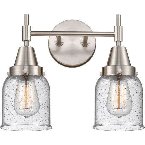 Caden LED 14 inch Satin Nickel Bath Vanity Light Wall Light in Seedy Glass