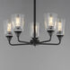 Hudson 5 Light 24 inch Black Single-Tier Chandelier Ceiling Light in Clear