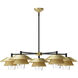 Tetsu 5 Light 38 inch Brushed Gold Chandelier Ceiling Light