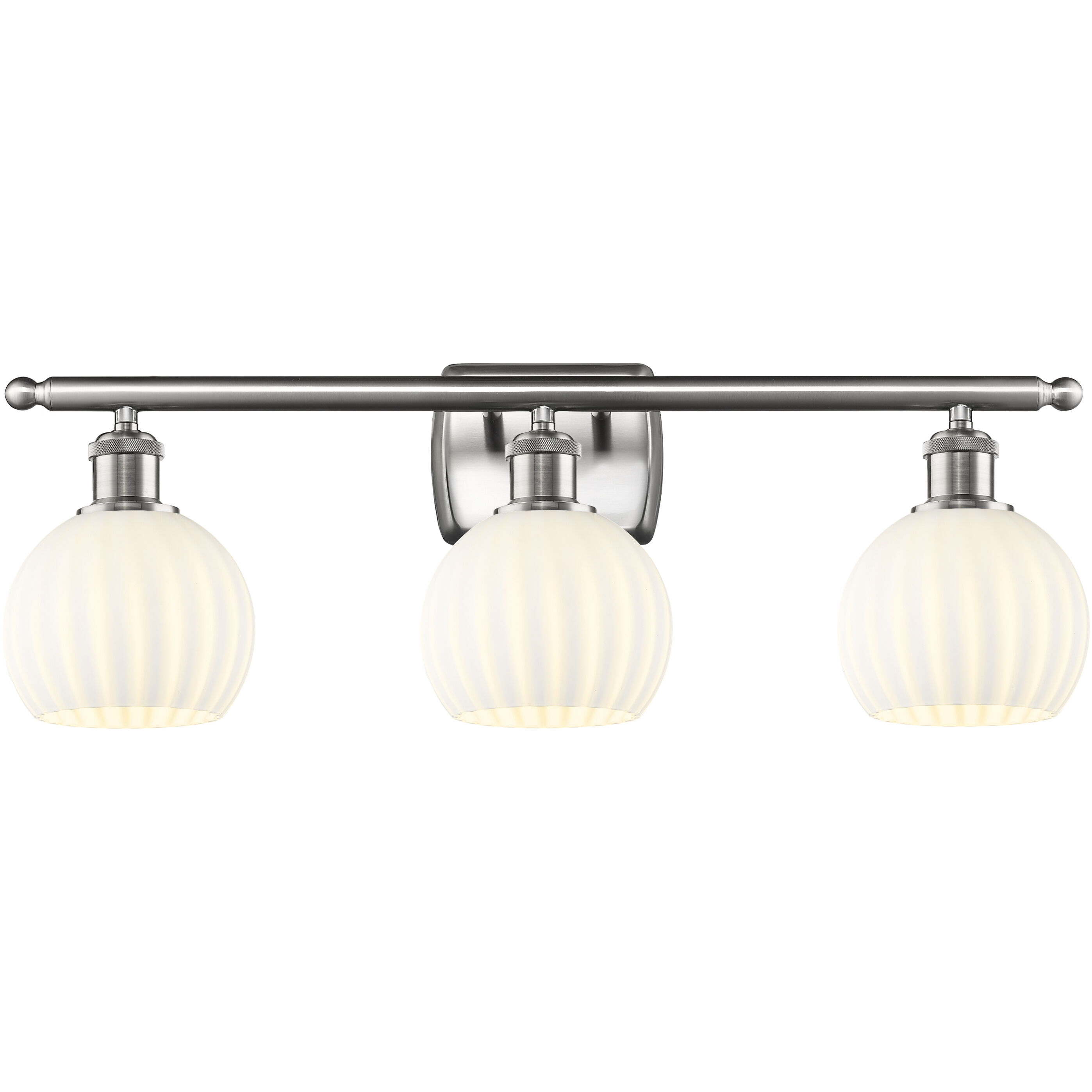 Ballston White Venetian 3 Light 26 inch Brushed Satin Nickel Bath Vanity Light Wall Light