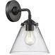 Nouveau Large Cone 1 Light 8 inch Oil Rubbed Bronze Sconce Wall Light in Clear Glass, Nouveau