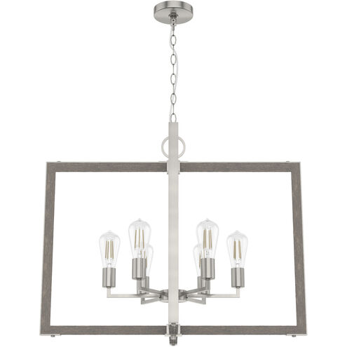 Woodburn 6 Light 30.5 inch Brushed Nickel Pendant Ceiling Light