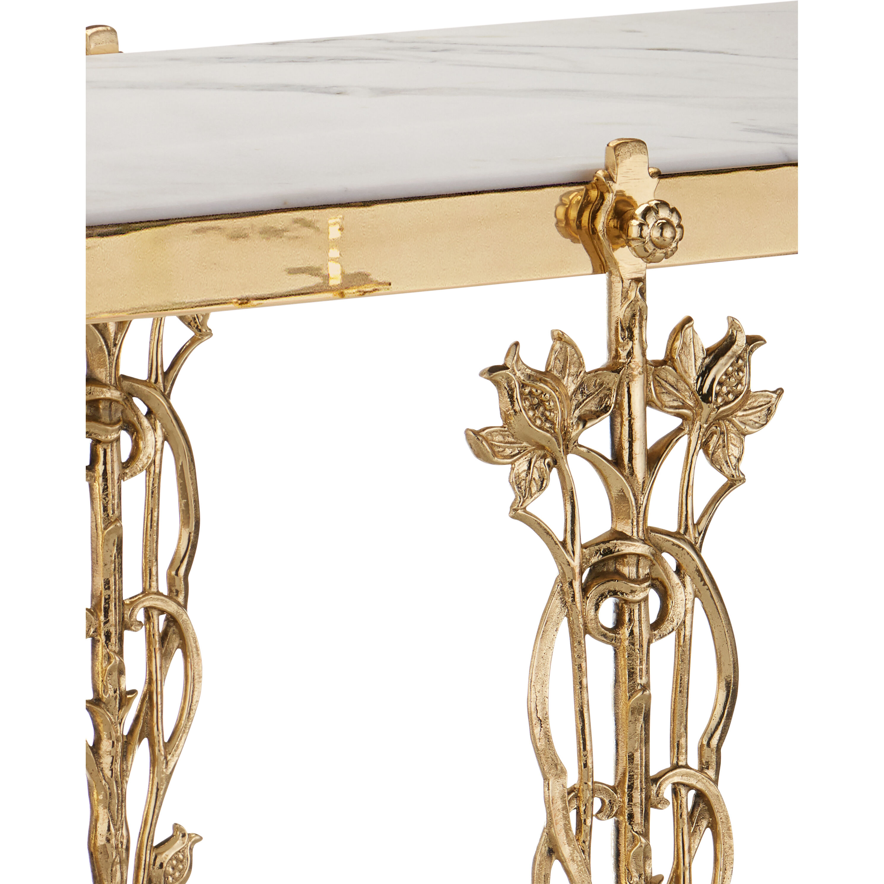 Fiore 72 inch Polished Brass/Natural Console Table