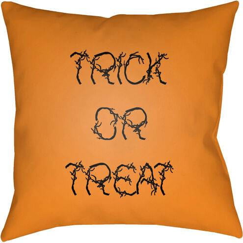 Boo 18 X 18 inch Orange and Black Outdoor Throw Pillow