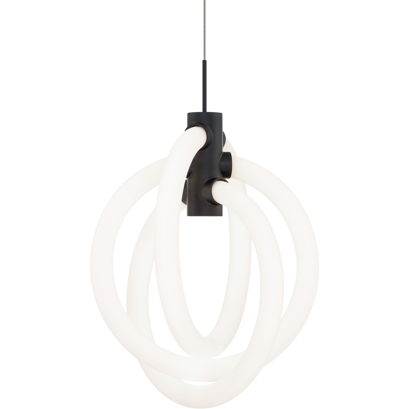 Knot LED 16.38 inch Black Pendant Ceiling Light in 3000K, dweLED
