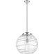 Ballston Athens Deco Swirl 1 Light 15.75 inch Polished Chrome Pendant Ceiling Light in Incandescent, Clear Deco Swirl