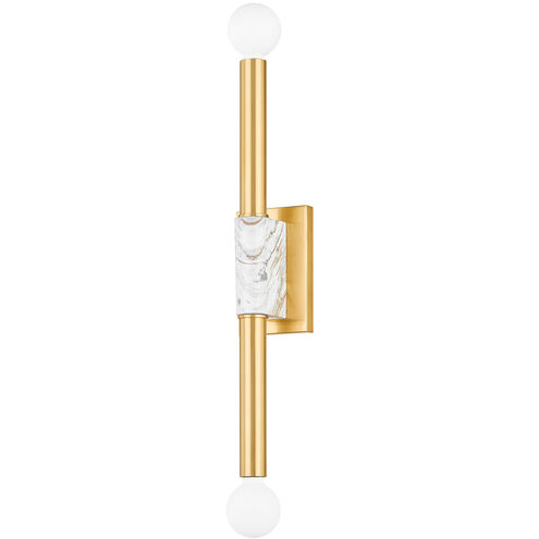 Goldie 2 Light 3 inch Aged Brass ADA Wall Sconce Wall Light