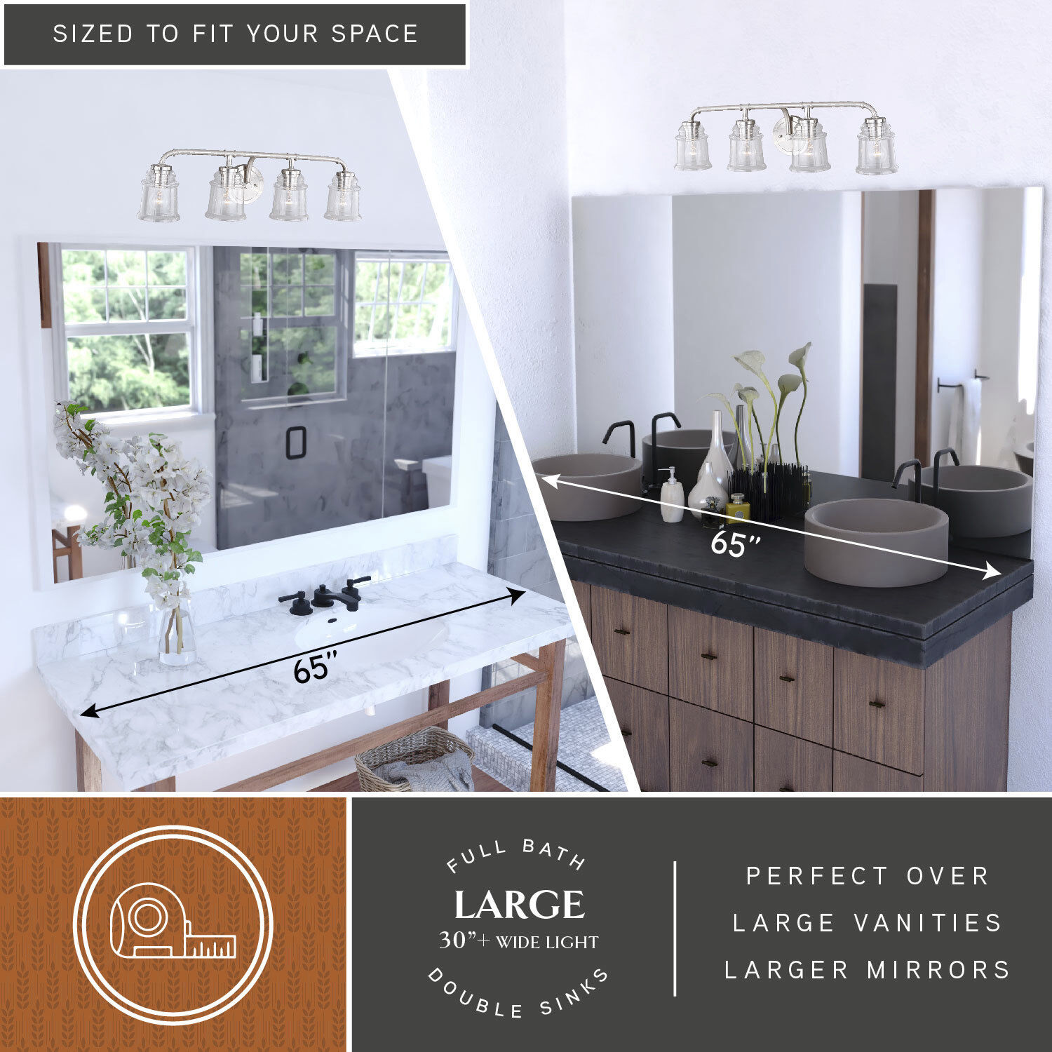 Toledo LED 30.5 inch Satin Nickel Bathroom Light Wall Light