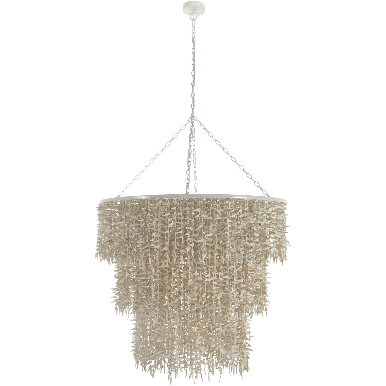 Victoria 7 Light 44.25 inch Winter White / Natural Chandelier Ceiling Light