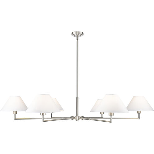 Leila 6 Light 63 inch Brushed Nickel Chandelier Ceiling Light