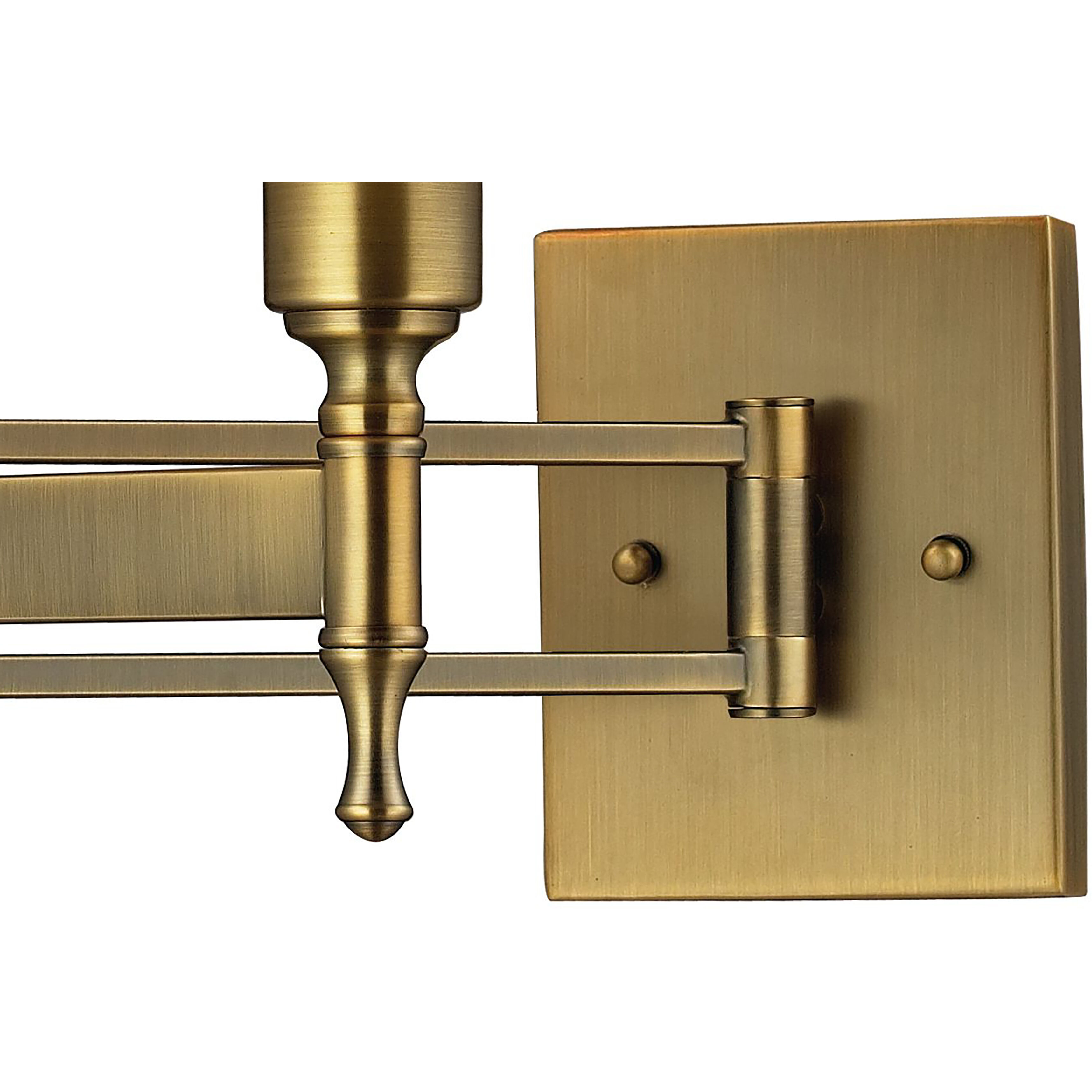 Pembroke 26 inch 60 watt Antique Brass Swingarm Sconce Wall Light