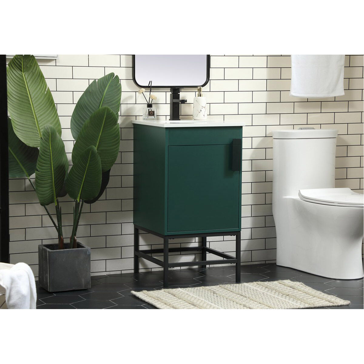 Eugene 19 X 18 X 33.5 inch Green Vanity Sink Set