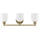 Melrose 3 Light 24 inch Warm Brass Bathroom Vanity Light Wall Light, Essentials