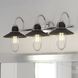Galena LED 25.25 inch Matte Black and Satin Nickel Bathroom Light Wall Light in 3