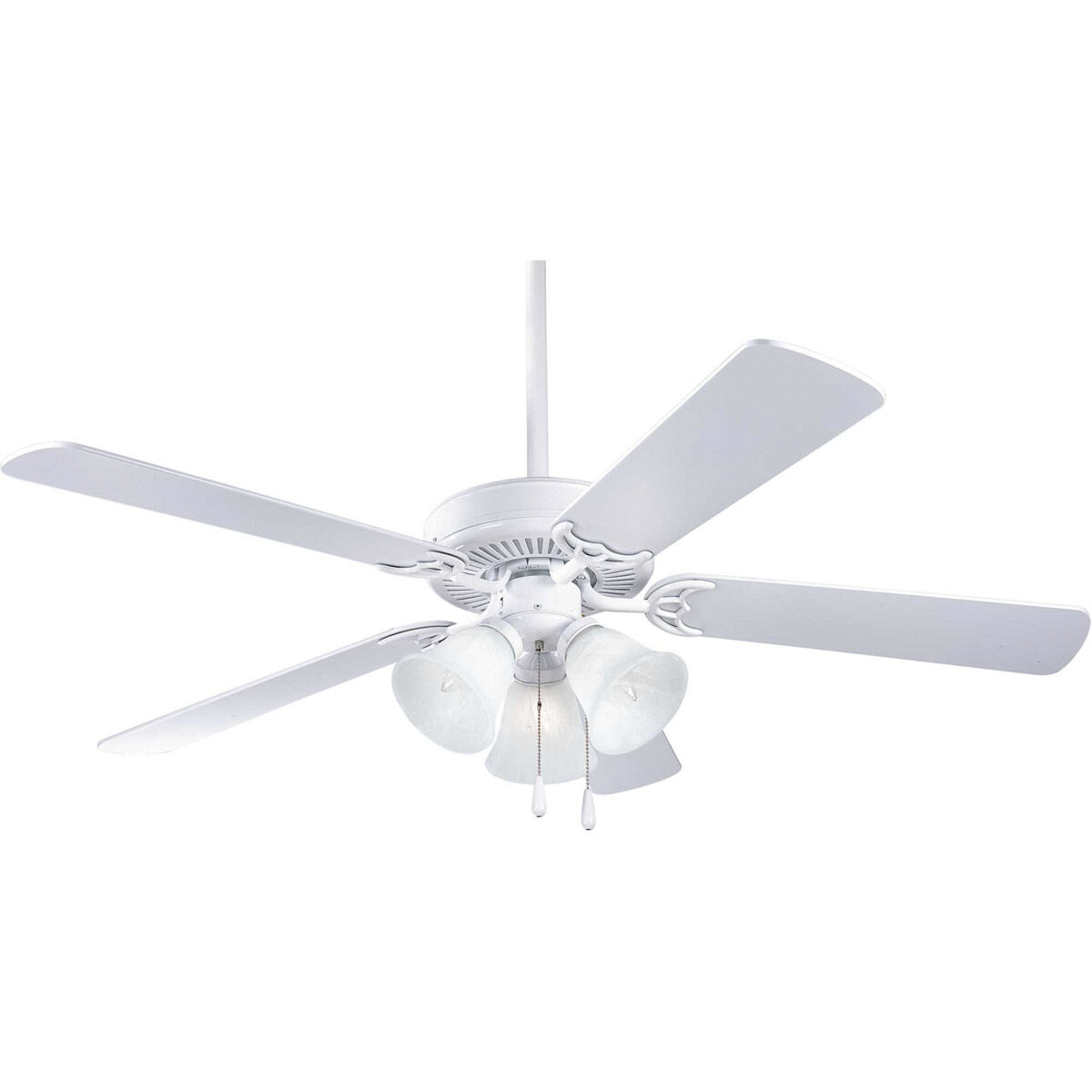 AirPro 52 inch White with Washed Oak/White Blades Ceiling Fan in White/Washed Oak