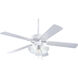 AirPro 52 inch White with Washed Oak/White Blades Ceiling Fan in White/Washed Oak