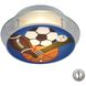 Novelty 2 Light 13 inch Satin Nickel Semi Flush Mount Ceiling Light, Sports Motif