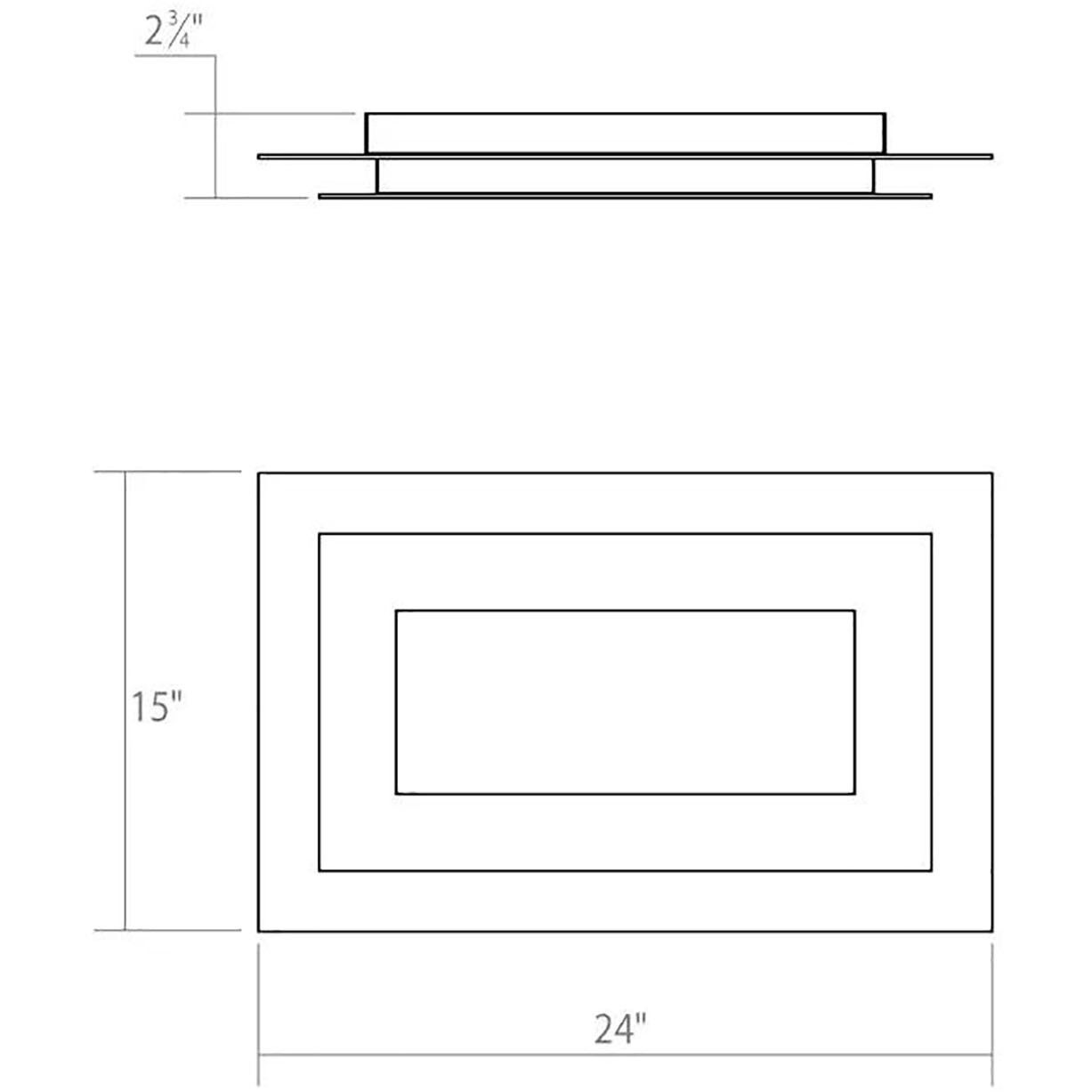 Offset LED 24 inch Textured White Surface Mount Ceiling Light