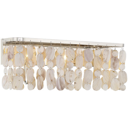 Coastal 3 Light 22 inch Polished Nickel Bathroom Vanity Light Wall Light
