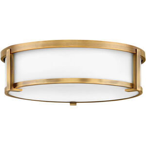 Lowell LED 16 inch Brushed Bronze Indoor Flush Mount Ceiling Light in Etched Opal